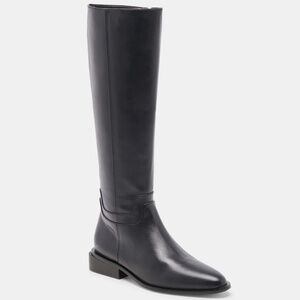 Dolce Vita Tall Leather Black Boots Wide Calf